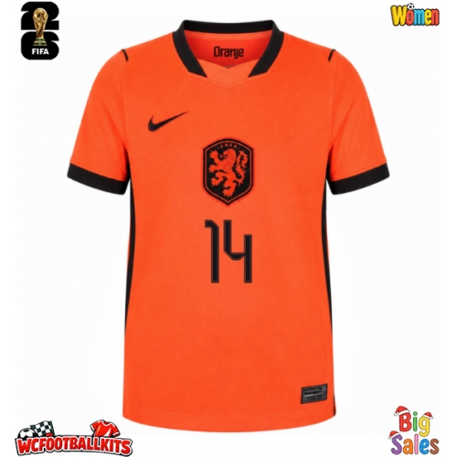 Netherlands Tijjani Reijnders #14 Replica Home Stadium Shirt for Women World Cup 2026 Short Sleeve